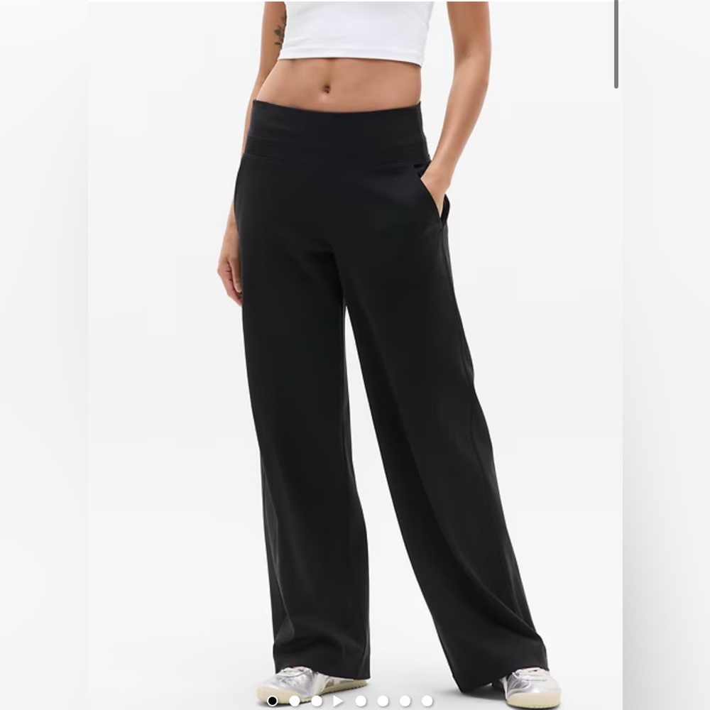 2 pair of Athleta Black and Brown Wide Leg Pants